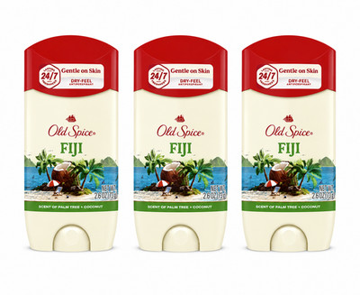 Pack of 3  Old Spice Fiji Plam Tree & Coconut Antiperspirant and Deodorant 2.6oz