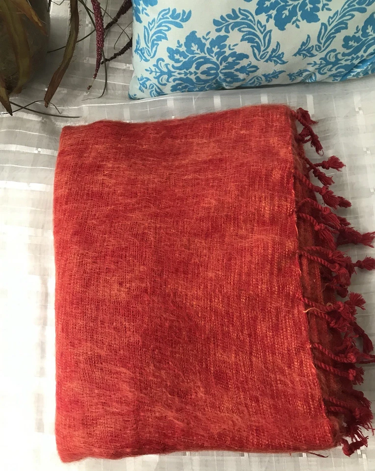 Sofá chal grande de meditación tejido a mano bufanda de lana de yak del Himalaya Foto 4 de 4