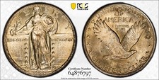 1927 Standing Liberty Silver Quarter 25C PCGS MS 63