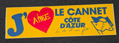 J' aime LE CANNET / COTE d'AZUR   Sticker / Aufkleber   *aus Sammlung* 1302