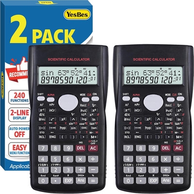 2 Pack Scientific Calculators, 2-Line Large Screen Display 240 Functions Scienti