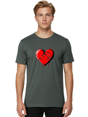 Broken-Heart-4 Mens Graphic Tee, 100% Cotton, Casual Summer Wear