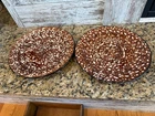 Stangl Brown Town Country Spongeware Splatter Set of 2 Plates Plate 10.5” Vtg