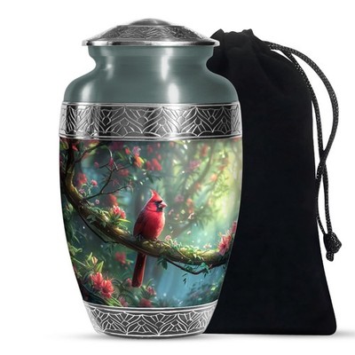 Cardinal Bird Love Burial Urns for Ashes Adult Men, Unique Urn (10 Inch)