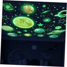 Glow in The Dark Stars and Planets for Ceiling, Glow Solar System Solar-green