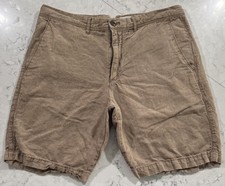 GAP Chino Shorts Mens 32 Khaki Tan Linen Cotton Casual Comfort Summer Preppy