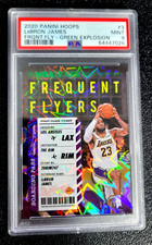 2020 PSA 9 MINT LEBRON JAMES HOOPS FREQUENT FLYERS SP /89 GREEN EXPLOSION G6398