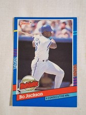 RARE Bo Jackson Donruss 1991 2 Error Card NM No period after Inc on Rear , rear 