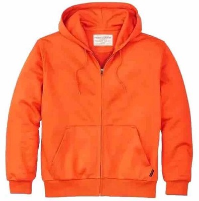 Filson Prospector Full Zip Hoodie Bright Flame Orange Blaze Fleece