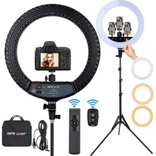 Upgraded 18 inch LED Ring Light with Tripod Stand, Selfie Ring Light with Tou...