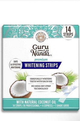 GuruNanda Teeth Whitening Strips - 7-Day Treatment with Non-Slip, Dry Strip Tech
