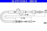 ATE Bremsseil Seilzug Feststellbremse 24.3727-0130.2 FüR Audi C3 200 100 443 444