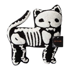 Adorable Spooky  CAT SKELETON ACCENT PILLOW  14"X12" NWT