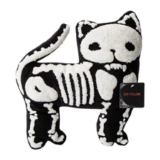 Adorable Spooky **CAT SKELETON ACCENT PILLOW** 14"X12" NWT