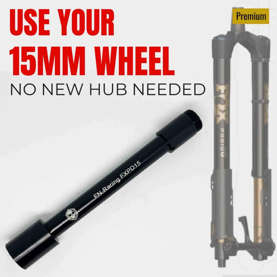 Fox Podium | 20x110 to 15x110 Fork Adapter BLACK | PREMIUM KIT | incl. 15mm Axle - Bild 1 von 4