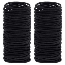Anezus 200 Pcs Black Elastics Hair Ties Small Bulk Hair Ties Hair Bands 4mm 