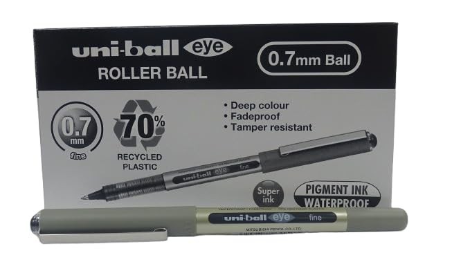 Uni-Ball Liquid Ink Rollerball Eye Fine UB-157E Black 0.7mm Box 12 pcs