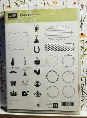 Stampin Up! A Fitting Occasion stamp set sayings Good Luck! Birthday Thanks Love