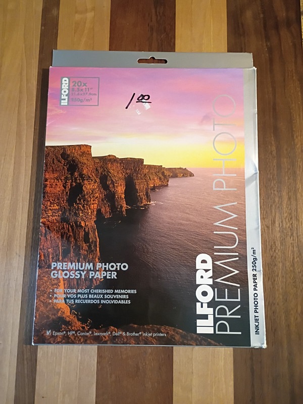 Ilford Premium Photo glossy paper 20x8.5x11" inkjet photo paper Epson, HP, Canon
