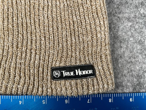 True Honor Beanie Haube Erwachsene Einheitsgröße beige Strick 100 % Acryl Skate Ski - Bild 2 von 7