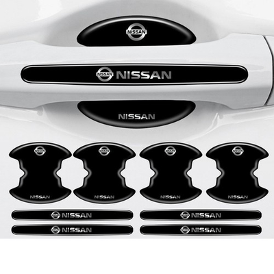 #ad #ad 8PCS Black Car Door Handle Bowl Film Protector Trim Accessories Fit For Nissan $11.90