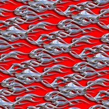 Chrome Tribal Flames 23 - 20" x 38" Hydrographic Film Hydro Dipping