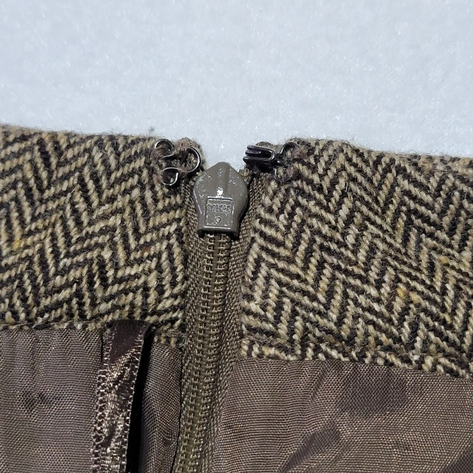 Falda Kate Hill Para Mujer Talla 10 Espiga Completamente Forrada Cremallera Lateral Lana Mezcla Seda Foto 2 de 4