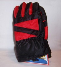 Kids Gloves Unisex Red and Black Fall Winter Snowmen Snowballs Igloos Fun okb