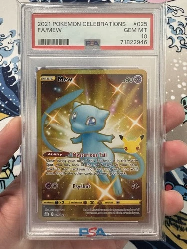 PSA 10 Pokemon 2021 Celebrations Mew Full Art 25/25 Secret Shiny