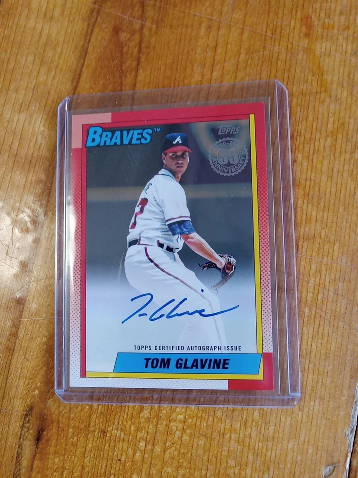 2025 Topps Tom Glavine 1990 Baseball Auto S1 Gold 21/50 #90A-TGL Atlanta Braves - Image 2 of 4