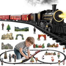 Train Set for Kids 4-8, Electric Train Toy with Realistic Sound, Lights and S...