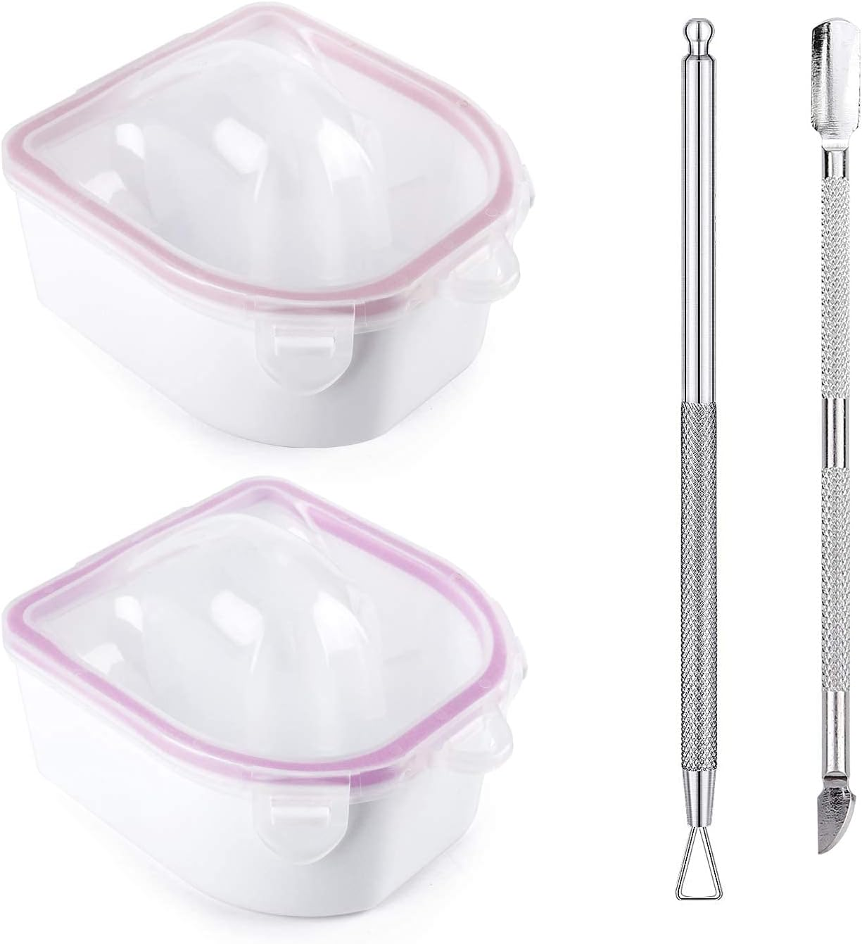 Nail Soaking Bowl,2Pcs Soak off Gel Polish Dip Powder Remover Manicure Bowl with