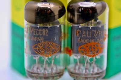 12AU7 ECC82 M-PAIR TUBES RARE AMPEREX MULLARD Tokyo Japan NOS by