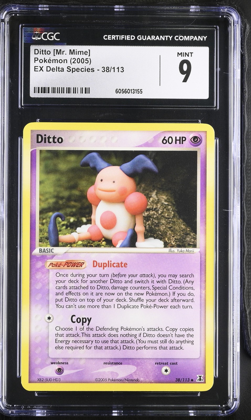 CGC 9 MINT Ditto [Mr. Mime] 2005 EX Delta Species 38/113 Pokemon Card psa