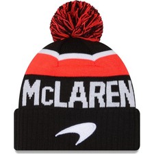 Image of New Era Mens KNIT MEDIUM Mclaren Racing Beanie - Black - One Size