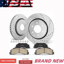 Front Drilled Rotors and Brake Pads for 2010 - 2020 Ford F-150 Lincoln Navigator