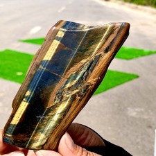 171G Natural yellow tiger eye stone slab crystal mineral sample energy