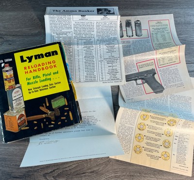 Lyman Reloading Handbook 45th Ed 1970 Rifle Pistol Muzzle Loading & Tech Specs