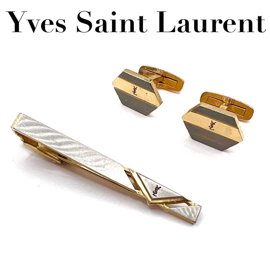 SAINT LAURENT (YSL) Set fermacravatta e gemelli Yves Saint Laurent YSL