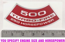 Chevy Turbo-fire Air Cleaner Sticker Decal Any Engine Size Hp 5.75x2.5