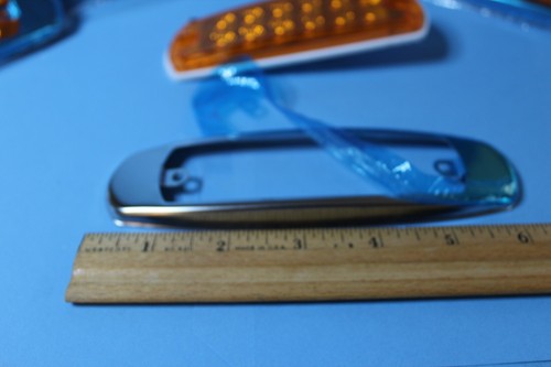 Lot 4 Chrome Bezel Marker Light Set Amber - Picture 7 of 10