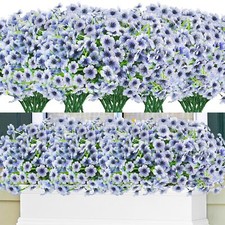 48 Bundles Outdoor Artificial Flowers UV Resistant Fake Silk Flowers Faux Pla...