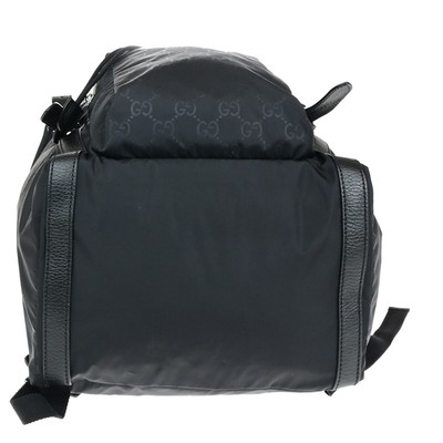 GUCCI Logo GG Pattern Backpack Bag Nylon Leather Black SHW  display picture 2