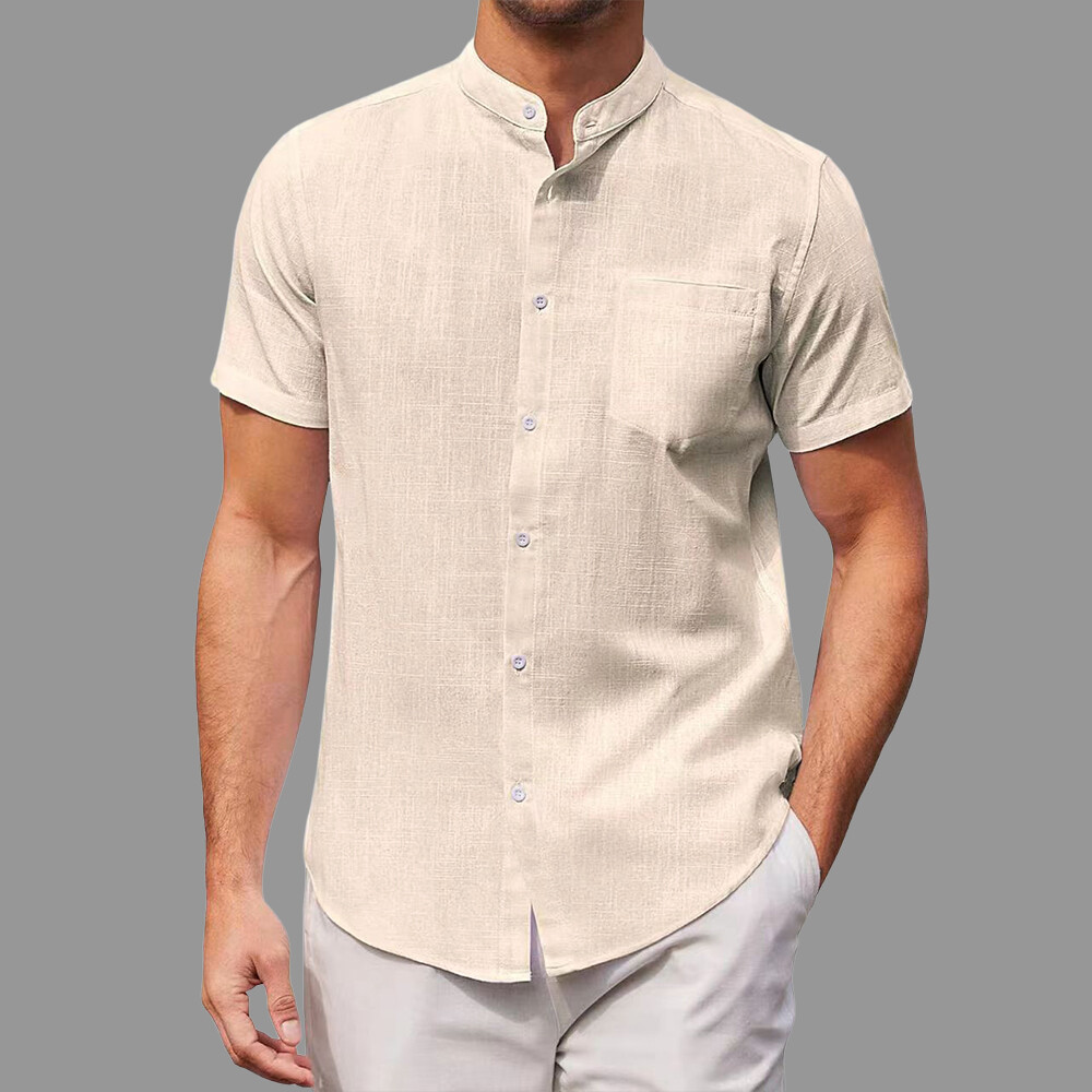 Mens Short Sleeve Dress Button Down Causal Shirt Work Solid Slim Fit (S2XL) eBay