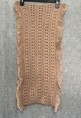 Emanuel Geraldo Women's Light Pink w Gold Thread Fringe Infinity Loop Knit Scarf