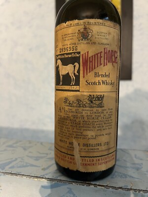White Horse Blended Scotch Whisky Spring Cap Vintage 50/60 Bott