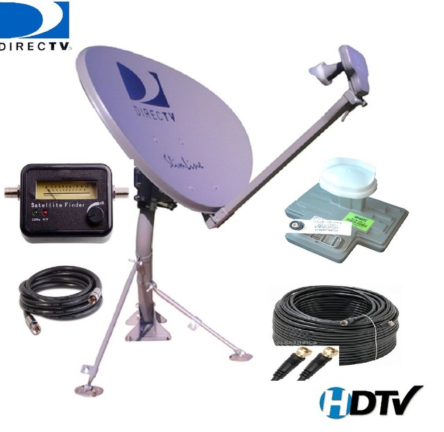 DIRECTV SWM 3LNB SLIMLINE KA KU DISH SL3 MPEG4 HD + RG6 CABLE & SIGNAL