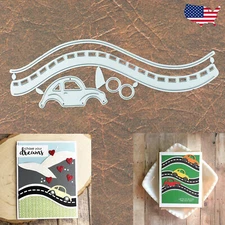 Bug Car On The Go w Curved Road Cutting and Embossing Dies – Create a Scene