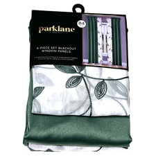 Parklane Idea Nuova 4 Piece Set Blackout Window Panels 27.5x84in Green