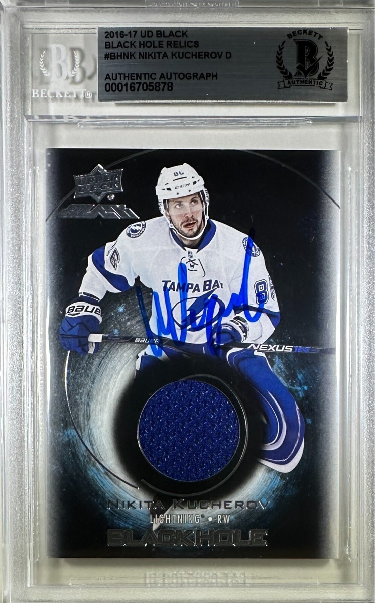 Nikita Kucherov auto card 2016-17 Upper Deck Black Tampa Bay